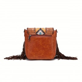 Perfect Casual Vintage Bohemian Style Rivet Crossbody Bag with Tassel Decor, Stitching, Phone Lipstick Coin Compartments for Daily Use, Best Gifts for Carnaval