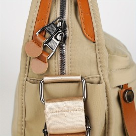 Women's Highland Cow Print Crossbody Bag with Detachable Strap - Durable Polyester Handbag with Zipper Closure, Cute Scottish Cow & Hearts Design, Beige & Brown Casual Everyday Bag for Women, 2D Flat Printing (No Fade), 2D Flat