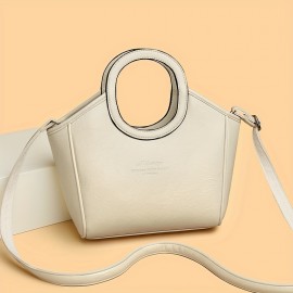 Burgundy/Black/Olive Green/Coffee Brown/Light Brown/Ivory Vintage Women's Shoulder Bag - Stylish Casual Shopping Handbag with Detachable Strap