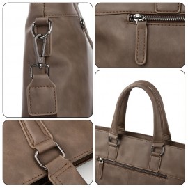 Men's handbag briefcase Men's bag tote bag file folder detachable shoulder strap daily commuting hand-held bag without print adjustable belt simple and stylish three colors available