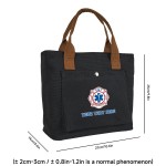 Customizable EMT Firefighter Badge Backpack - Personalized Text/Design, Heavy-Duty Portable Handbag with Top Handle, for First Responders, Medical Professionals