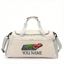 Customizable Soccer-Themed Large Capacity Gym Bag with Shoe Compartment, Adjustable Shoulder Straps & Multi-Functional Storage Pockets - Perfect for Basketball, Travel & Daily Use