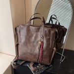 Vintage-Inspired Large Capacity Women'S Backpack - Adjustable Straps, Zipper Closure, Synthetic, Polyester Lining, Solid Color, Travel & Commute Bag, Commute Bag | Vintageinspired Bag | Synthetic Bag, Backpack for Travel