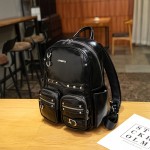 Women's Large Capacity Backpack - School, Work, Travel Backpack with Multiple Compartments, Heavy-Duty Shoulder Straps & Zipper Closure - Laptop Bag for Women, Business, College, Everyday Use - Available in Black, Brown, White - Elegant Minimalist Design, Backpack for Travel, Sleek Modern Look, Metallic Accents, Stylish Tote, Reinforced Straps, Professional Women
