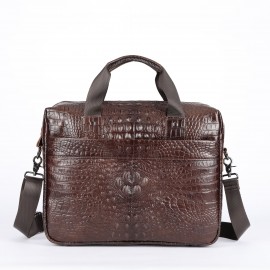 [Cowhide Leather | Briefcase] 14inch Cowhide Leather Men's Briefcase | Business HandBag Laptop Computer Bag Crossbody Bag | Men's Shoulder Bag Husband Gift